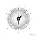digital clock showing Sunday 10:09 in roman numbers tattoo design idea