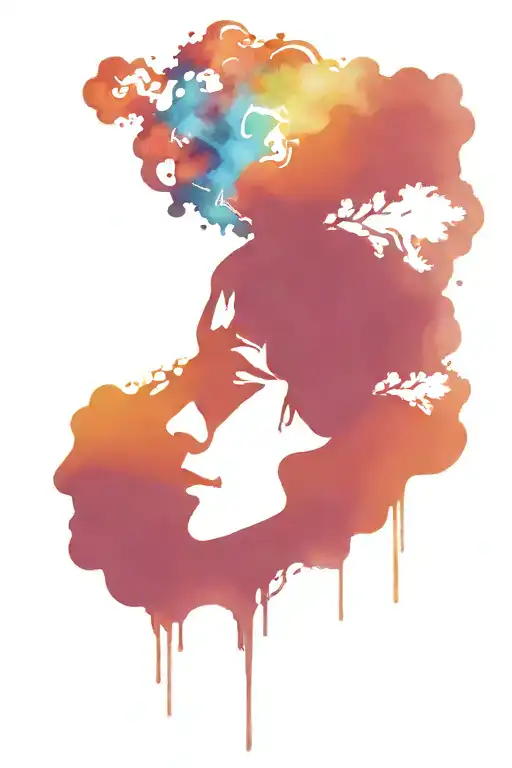 head profile brain expanding into universe psychedelic lsd art tattoo design idea