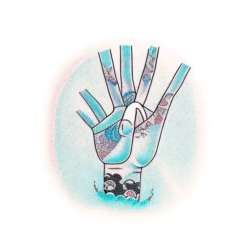 hand peace sign along with the phrase "it's a vibe" tattoo design idea