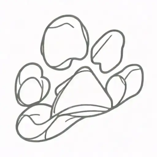 medium poodle paw print tattoo design idea