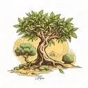 The olive tree, which indicates patience and contentment, extends roots connected to the veins of the hand tattoo design idea