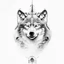 Black Wolf tattoo design idea