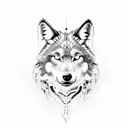 Black Wolf tattoo design idea