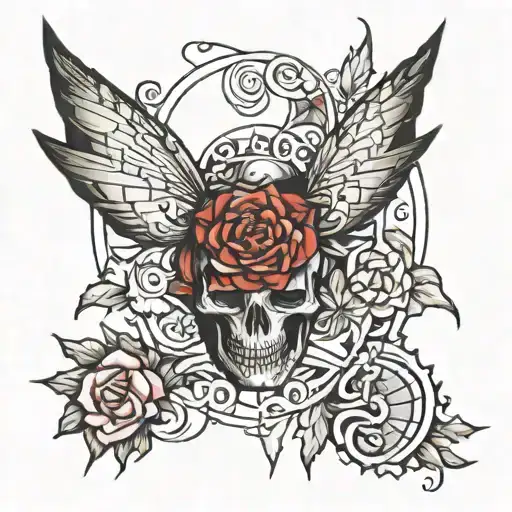 Web style free hand with a lot of open space  tattoo design idea