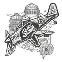 Ohio State Buckeyes logo integrated with a B-17 bomber design tattoo design idea