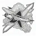 Ohio State Buckeyes logo integrated with a B-17 bomber design tattoo design idea
