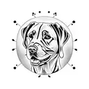 smiling labrador face tattoo design idea