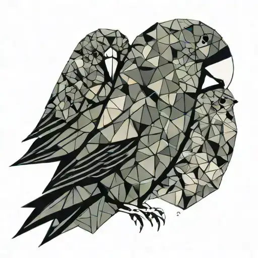 Lovebird made from origami tattoo design idea