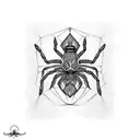 cyber sigilism spider tattoo design idea