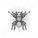 cyber sigilism spider tattoo design idea