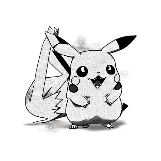 pikachu with japanese tattoo tattoo design idea