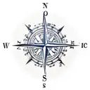 nautical compass, clocks tattoo design idea