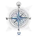 nautical compass, clocks tattoo design idea