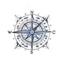 nautical compass, clocks tattoo design idea