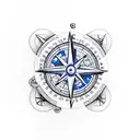 nautical compass clocks tattoo design idea