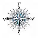 nautical compass clocks tattoo design idea
