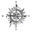 nautical compass clocks tattoo design idea