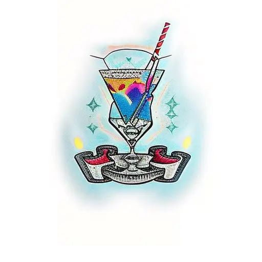 Channel No5 Molotov Cocktail with Louis Vuitton Scarf as fuse tattoo design idea