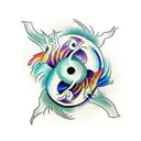 Yin and Yang coy fish tattoo design idea