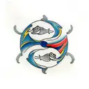Yin and Yang coy fish tattoo design idea