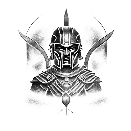 Spartan dark  tattoo design idea