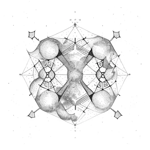 the constellation of gemini with lavender flowers making up the shape tattoo design idea