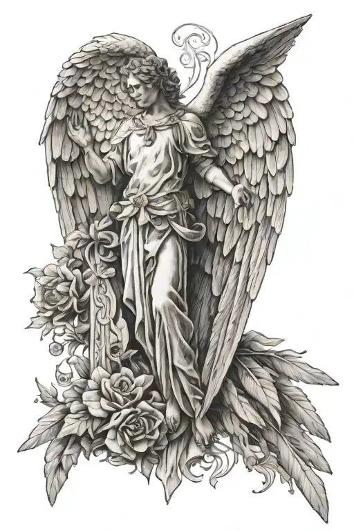 guardian angel wings tattoo design idea