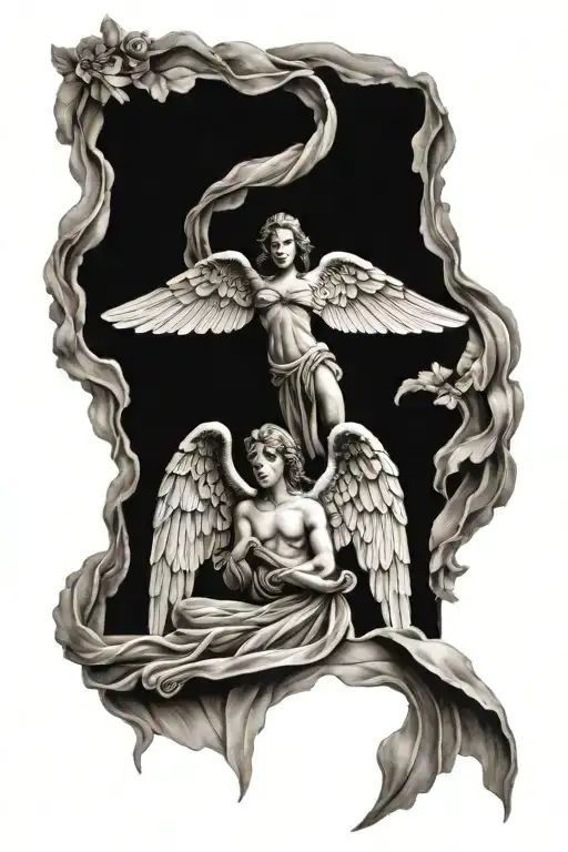 guardian angel wings tattoo design idea