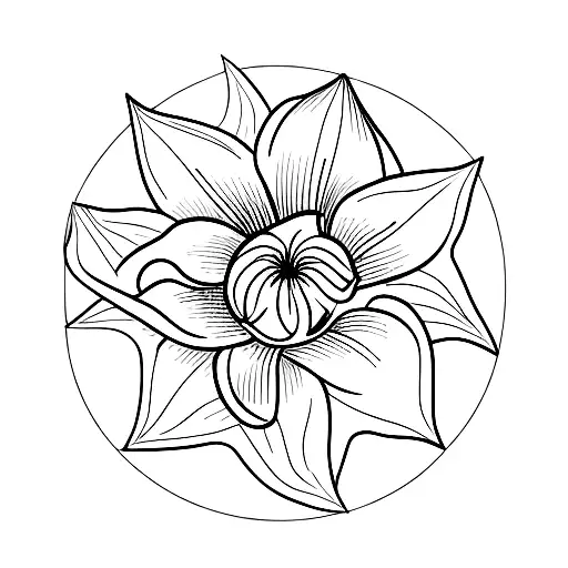Lily flower with a paper boat for spin tattoo design idea