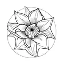 Lily flower with a paper boat for spin tattoo design idea