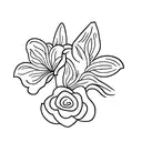 Lily flower with a paper boat tattoo design idea