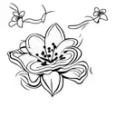 Lily flower with a paper boat tattoo design idea