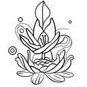 Lily flower with a paper boat tattoo design idea