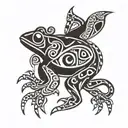 Tribal coqui island tribal tattoo design idea