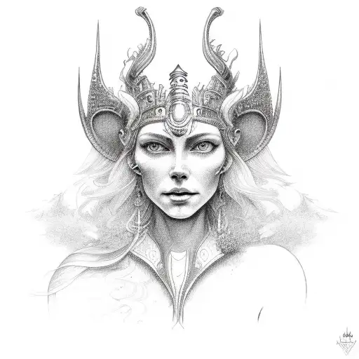 Freya goddess tattoo design idea