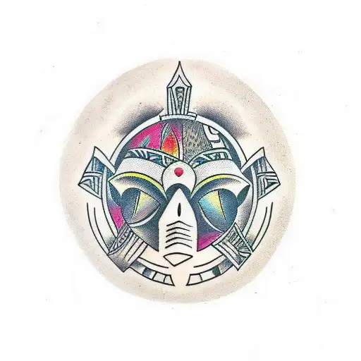 African tribal half sleeve tattoo design idea