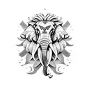 half Elephant an half lion tattoo design idea