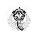 half Elephant an half lion tattoo design idea