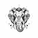 half Elephant an half lion tattoo design idea