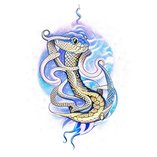 Aquarius snake tattoo design idea