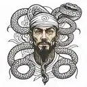 full slave with snake tattoo design idea