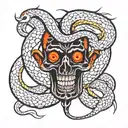 full slave with snake tattoo design idea