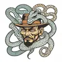 full slave with snake tattoo design idea