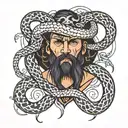 full slave with snake tattoo design idea