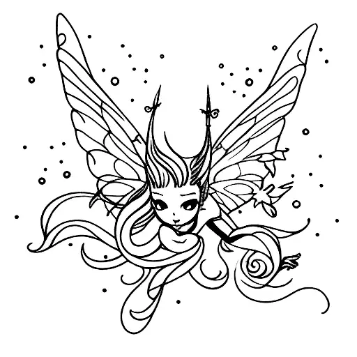 fairy dark tattoo design idea