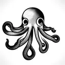 cute octopus  tattoo design idea