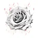 rose fire tattoo design idea