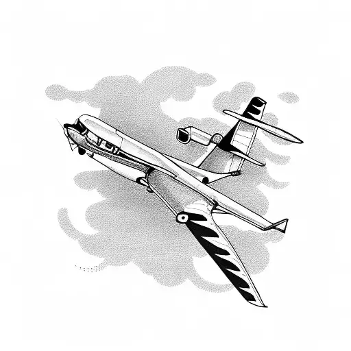 plane glider cessna dromader m18 aviation tattoo design idea