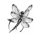 flowers, dragonfly, tattoo design idea