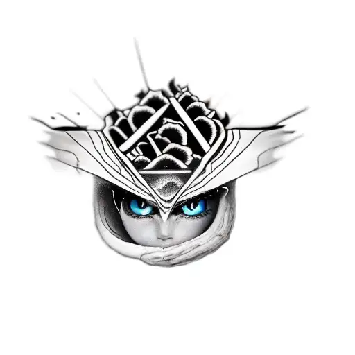 only change eye color to yellow  tattoo design idea